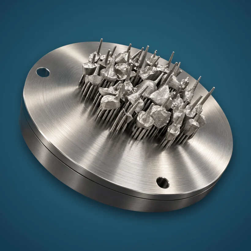 Inlay cores sur plateau de fusion