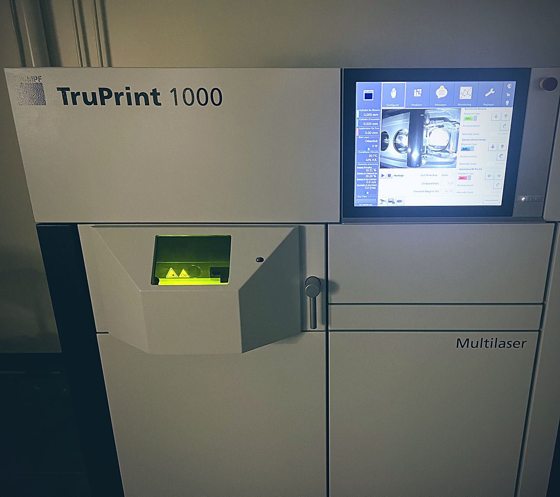 TruPrint 1000 Multilaser, hublot allumé
